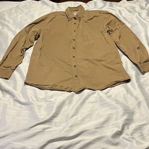 Carhartt Men's Casual Tan Button Down Shirt size Large Tall